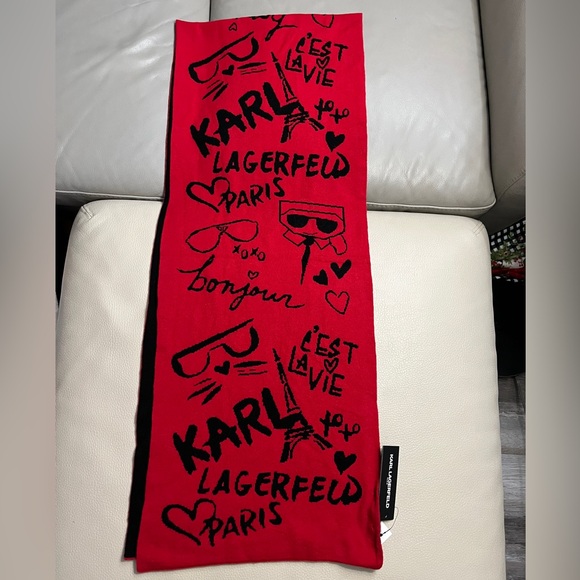 NWT - Karl Lagerfeld Paris Unisex Reversible Scarf - Picture 4 of 6